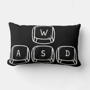 Keyboard W S A D Gaming  Lumbar Pillow