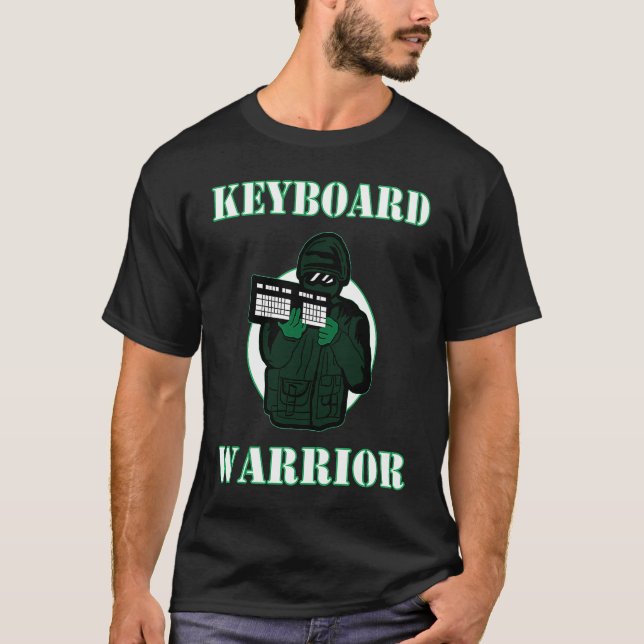 Keyboard Warrior  Gaming Gamer Keyboard Hater Nerd T-Shirt (Front)