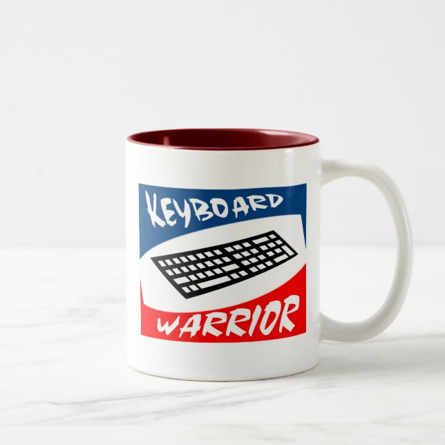 keyboard warrior Two-Tone coffee mug (Right)