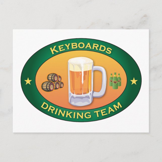Keyboards Drinking Team Postcard (Front)