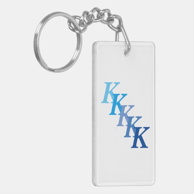 Keychain (acrylic) - Blue Name and Letters (Front Left)