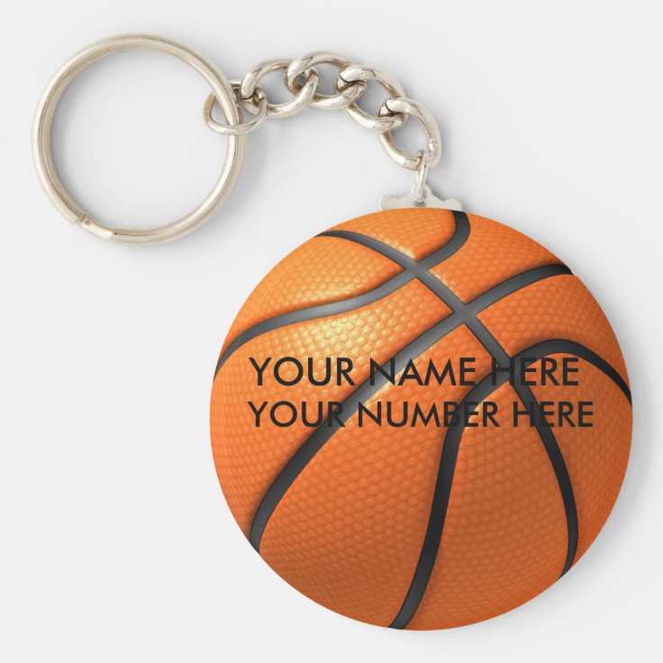Keychain Basketball With Your Name, Your Number Zazzle