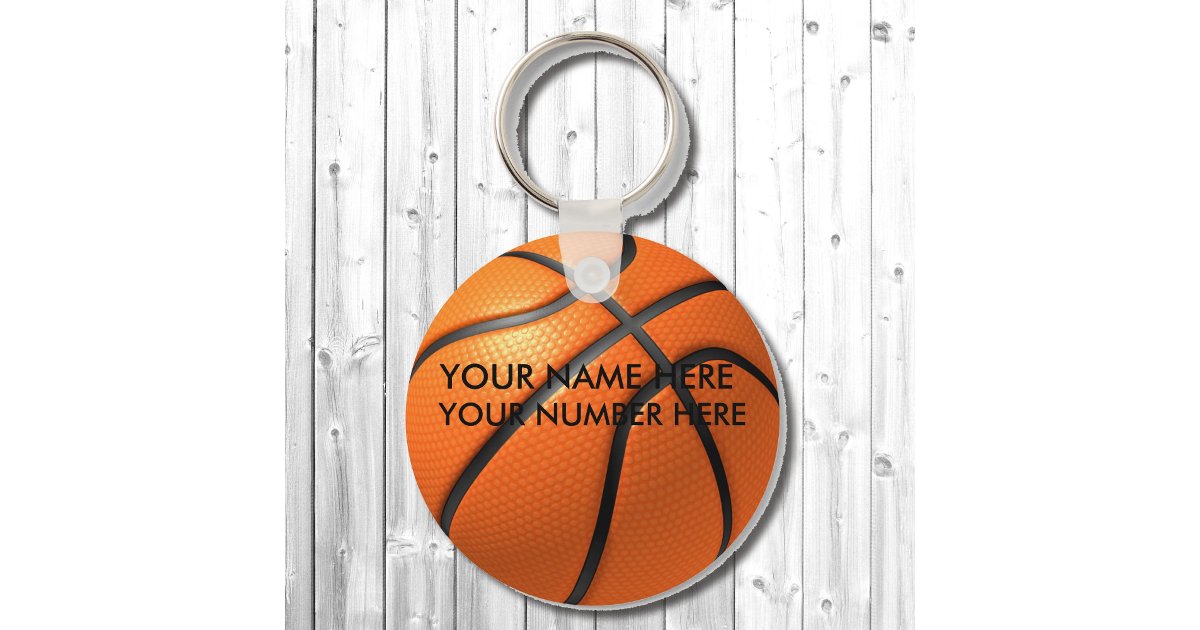 Keychain Basketball With Your Name, Your Number Zazzle