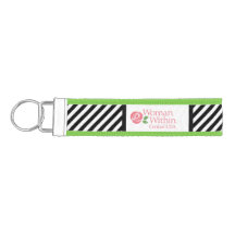 Keychain Black white Stripe WWCentral logo