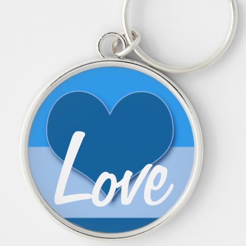 Keychain Blue Heart Love Keychain