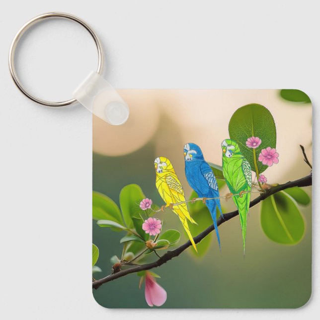 Keychain Budgies Bird (Front)