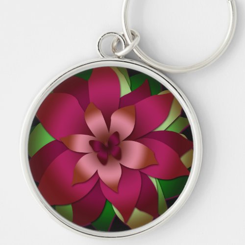 Keychain Butterfly and Flower Design Pink Green Keychain