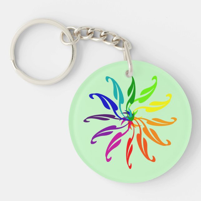 Keychain - Color Wheel Leaves (Front)