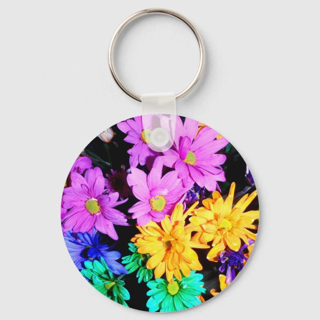 Keychain Colorful Flowers (Front)