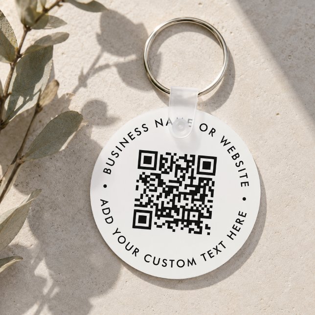 Keychain | Custom QR Code Small Business Marketing (Interactive editable QR code keychains to promote your business, products or services.)