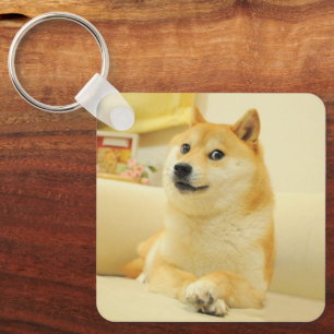 Keychain Doge Dog Meme Double Sided
