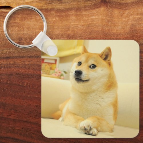 Keychain Doge Dog Meme Double Sided
