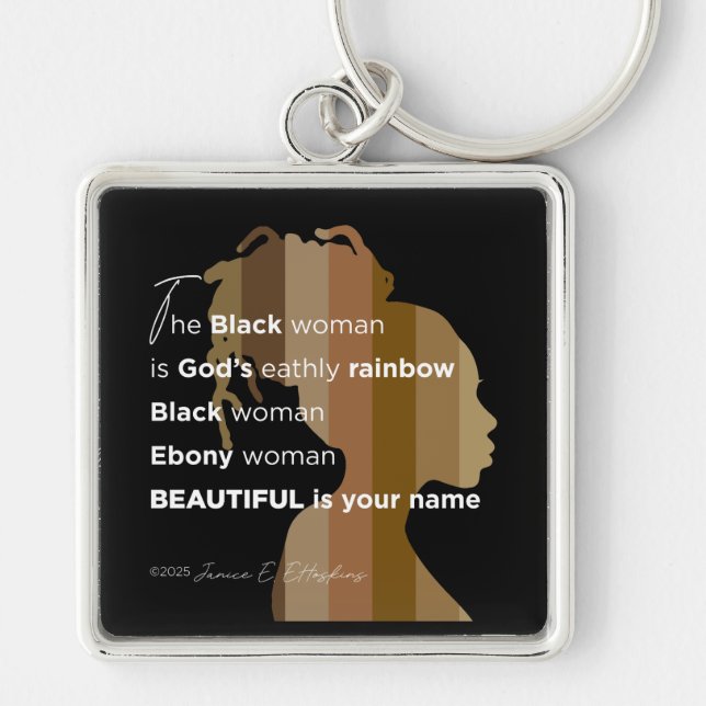 Keychain "Ebony Woman Beautiful is your name" (Front)