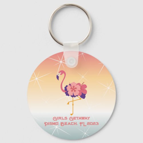 Keychain Flamingo Sunset Party Favor