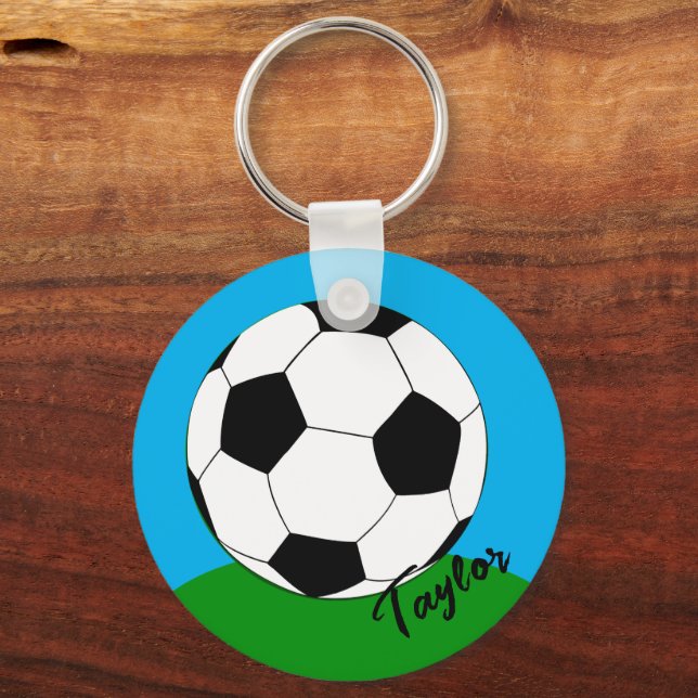 Keychain for Soccer fans Monogrammed / Football (Front)