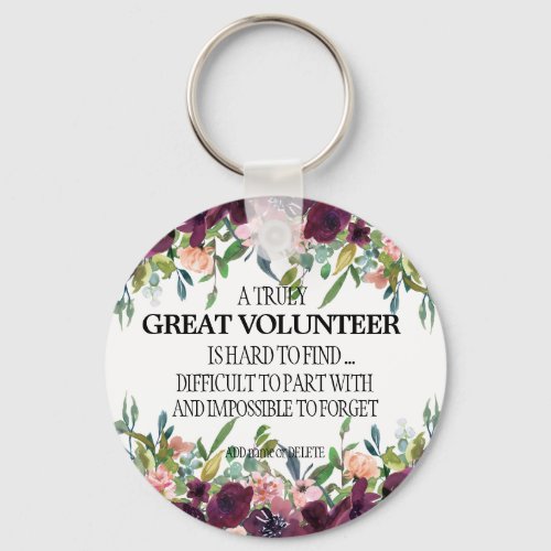 Keychain for volunteer thank you appreciation gift
