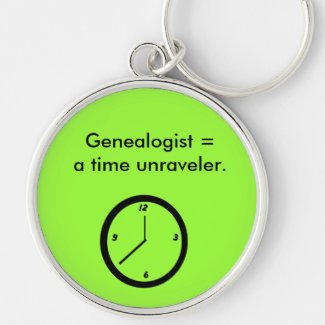 Keychain - Genealogist = a time unraveler.