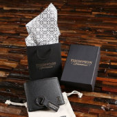 Keychain Gift Set with Monogrammed Leather Wallet (Front)