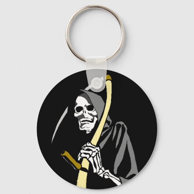 KEYCHAIN Grim Reaper Scythe Reaping Tool skeleton (Front)