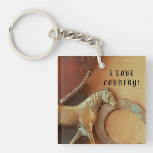 Keychain horse  I LOVE COUNTRY 