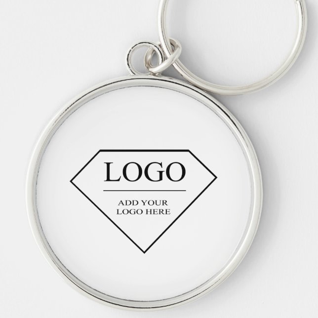 Keychain Key White Ring Bulk Custom Add Logo (Front)