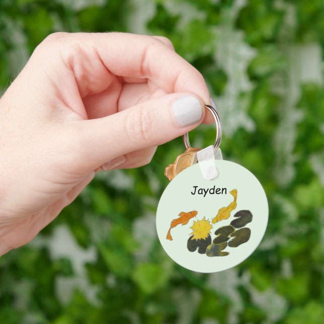 Keychain - Koi and Lily Pads (Hand)