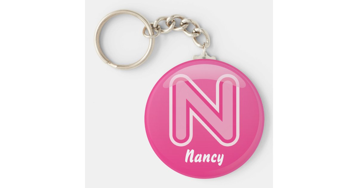 Keychain Letter N Pink Bubble | Zazzle