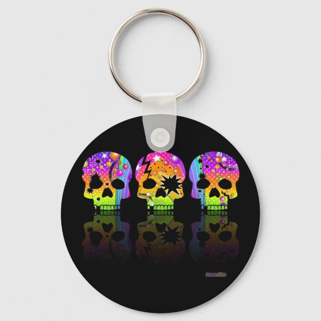 Keychain - POP ART SKULLS (Front)