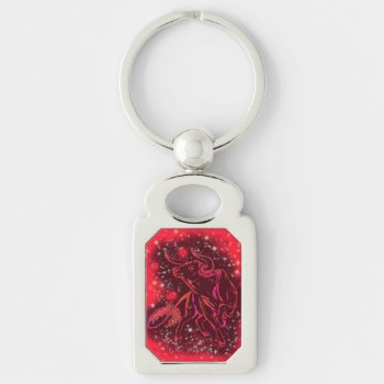 Keychain Red Bull Running At Starry Night by Migned at Zazzle