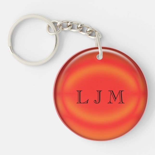 Keychain - Red Disk with Initials (Front)