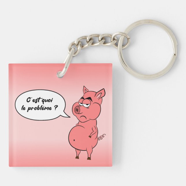 Keychain Ronchon the Pig (Back)