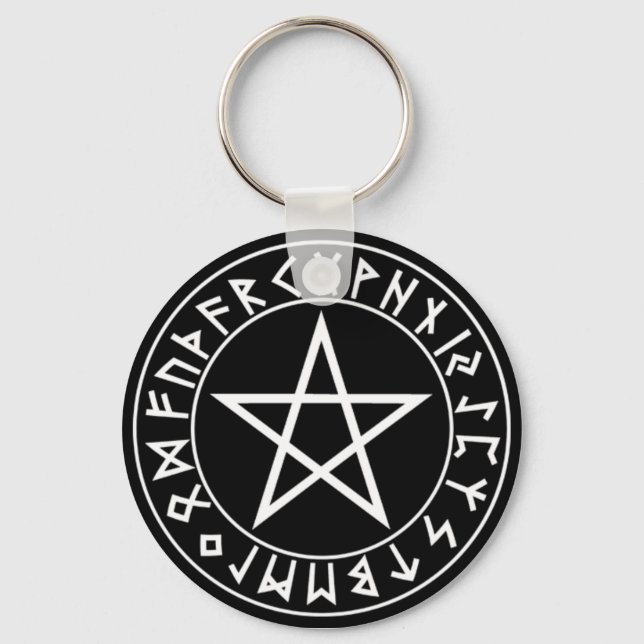 keychain Rune Pentacle on Blk (Front)