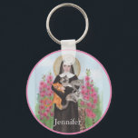 Keychain Saint Gertrude Patron St. of Cats<br><div class="desc">Watercolor by Miranda Saint James</div>