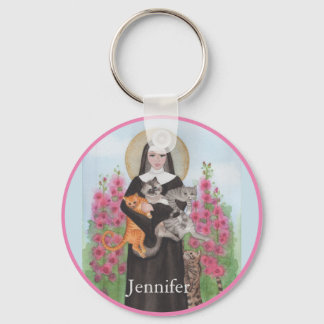 Keychain Saint Gertrude Patron St. of Cats