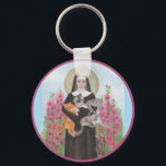 Keychain Saint Gertrude Patron St. of Cats<br><div class="desc">The Original Crazy Cat Lady</div>