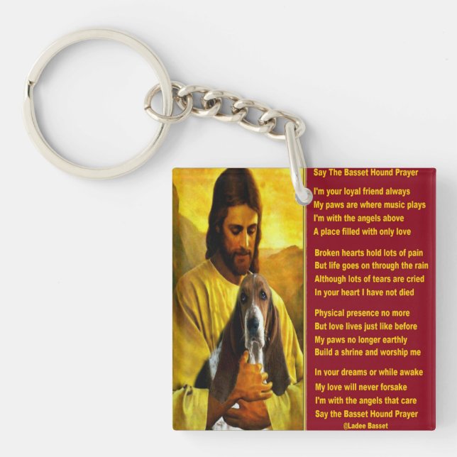 Keychain Say The Basset Hound Prayer Poem (Front)