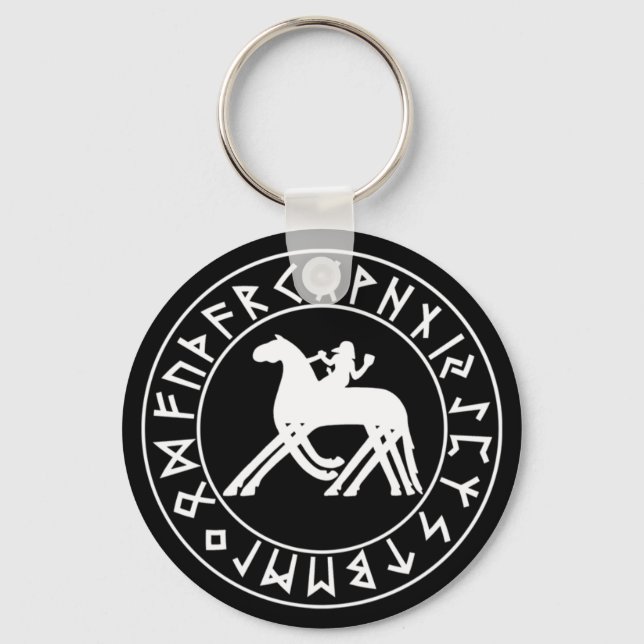 Keychain Sleipnir Shield on Blk (Front)