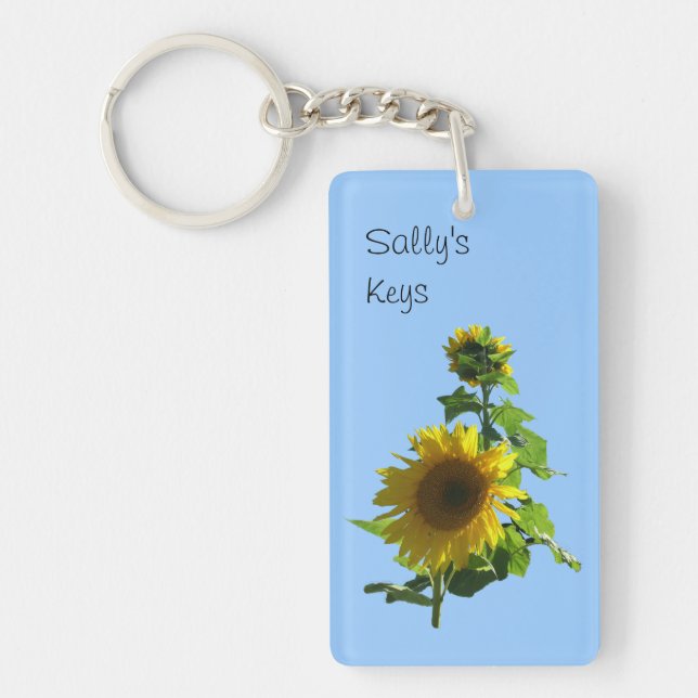 Keychain - Sunflower and Text (Front)