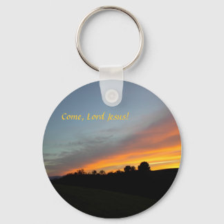 Keychain-Sunset and clouds: Come, Lord Jesus! Keychain