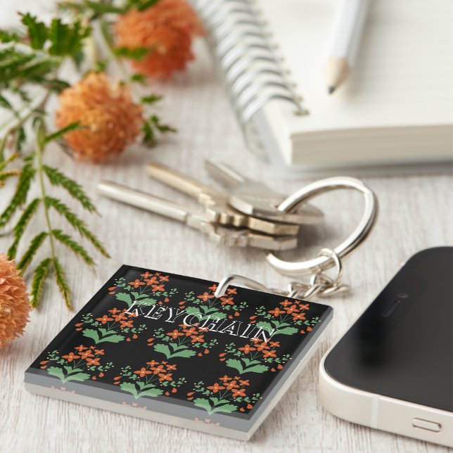 Keychain Text Name Shape Square Acrylic Keychain (Front Right)