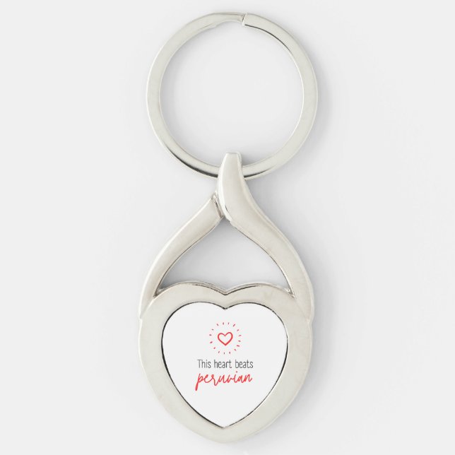 Keychain: This heart beats peruvian Keychain (Front)