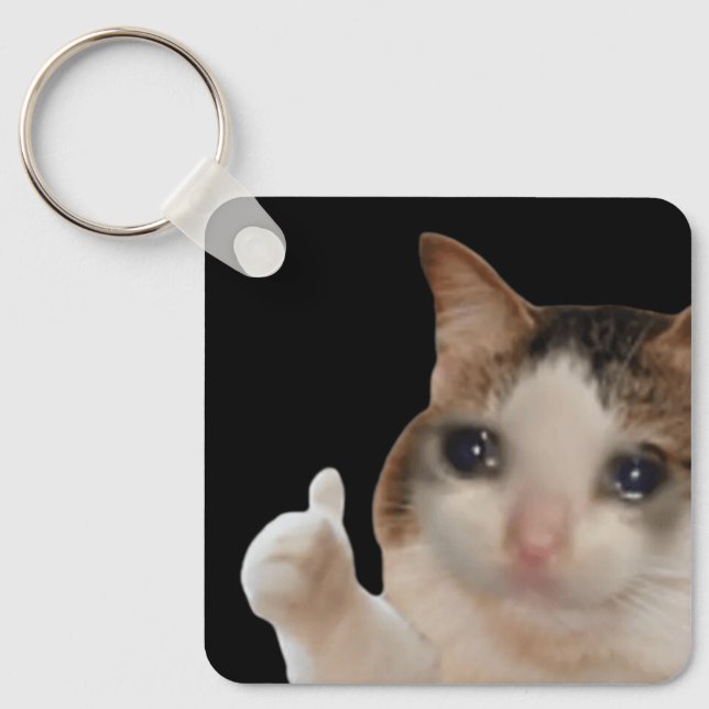 Keychain Thumbs Up Ok Cat Meme (Front)