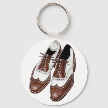 Keychain Two-tone Wing Tip Mens Fashion Shoe by layooper at Zazzle