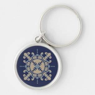 Keychain With Blue Mexican Tile design