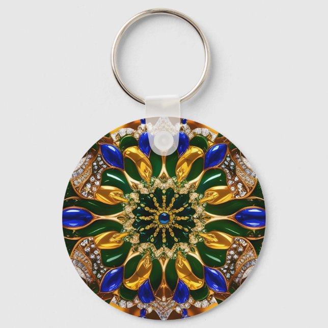 Keychain with Brazil Colors Design (Front)