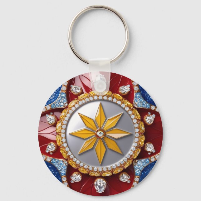 Keychain with Colombian Colors Design (Front)