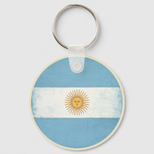 Keychain with Distressed Flag from Argentina