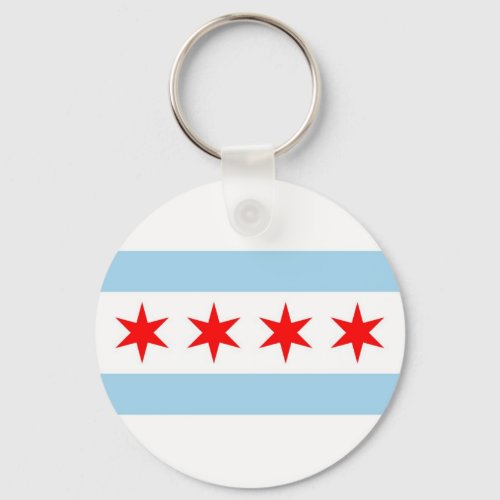 Keychain with Flag of Chicago Illinois State