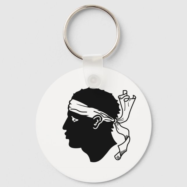 Keychain with Flag of Corsica, France (Front)