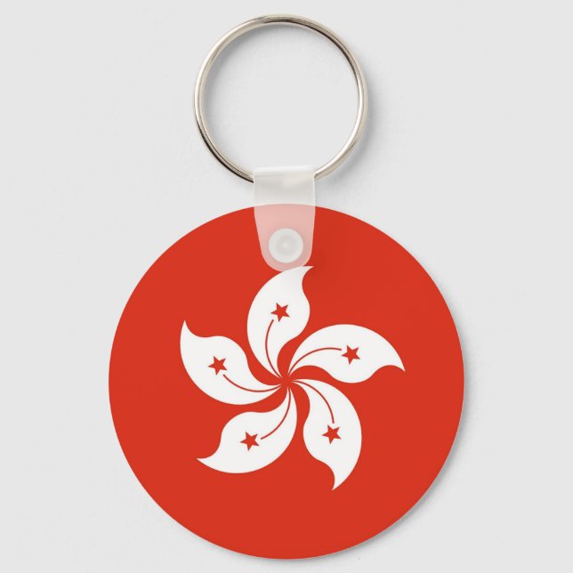 Keychain with Flag of Hong Kong,  China (Front)